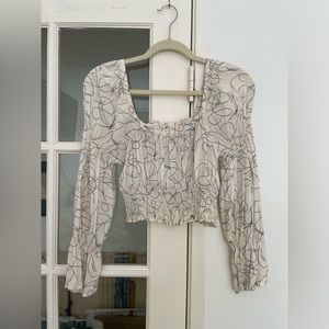 Open Edit long sleeve crop top